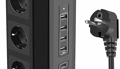Chargeur Multiprise Usb JSVER Cube USB 3 Prises Avec 3 Ports USB