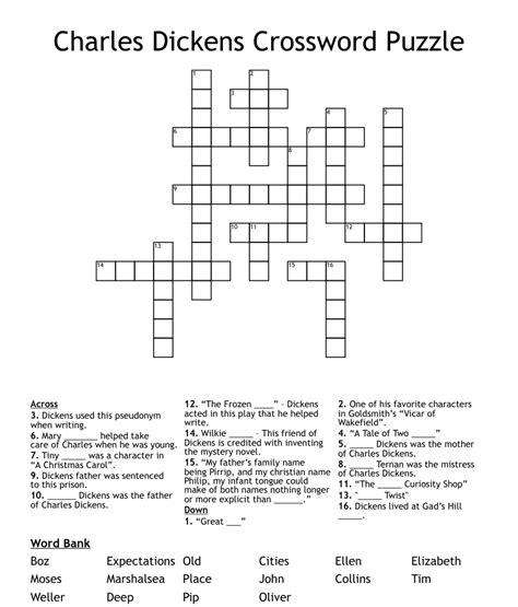 charles dickens pseudonym crossword clue