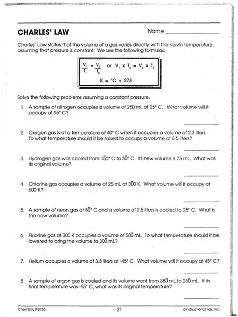 charles law problems worksheet answers pdf