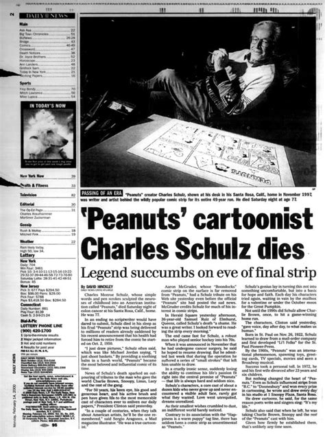 charles schulz cause of death