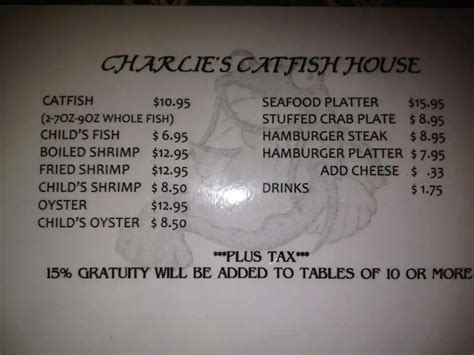 charlie's catfish ellisville ms menu