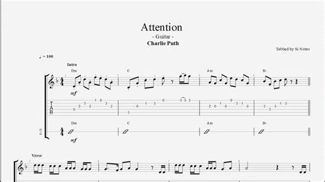 charlie puth attention bass tabs