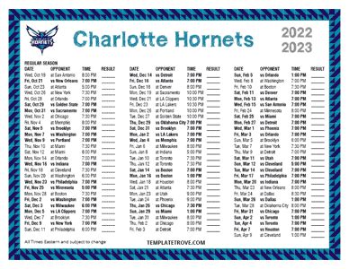 charlotte hornets schedule 2023