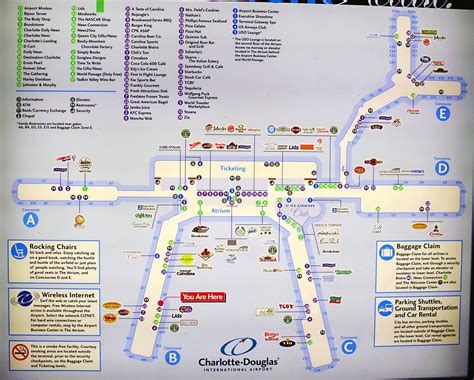 charlotte nc airport terminal map