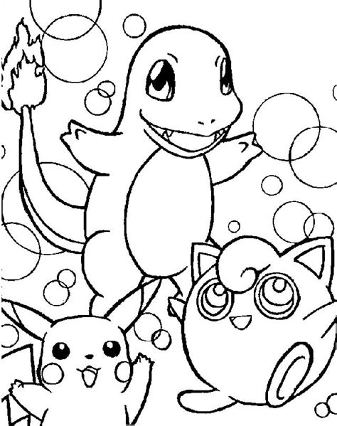 charmander and pikachu coloring pages