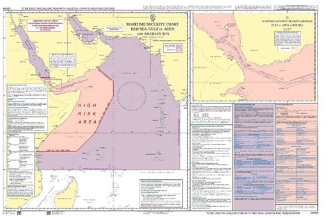 Antipiracy planning chart Red Sea, Gulf of Aden and Arabian Sea BA