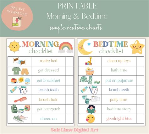 Chart Bed Time Routine
