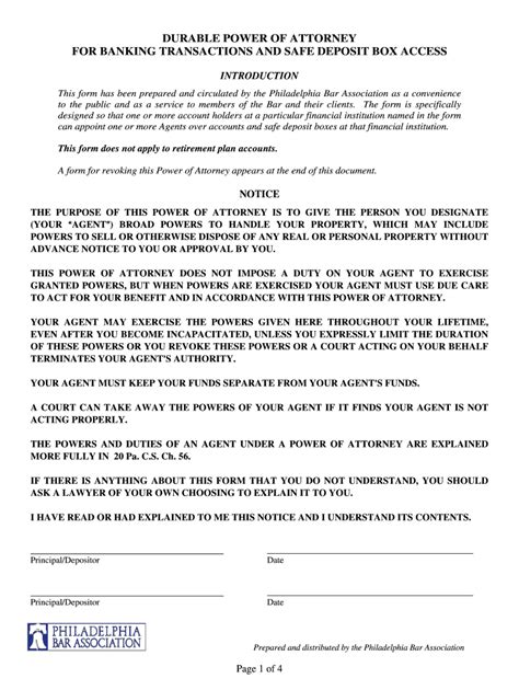 chase bank power of attorney forms