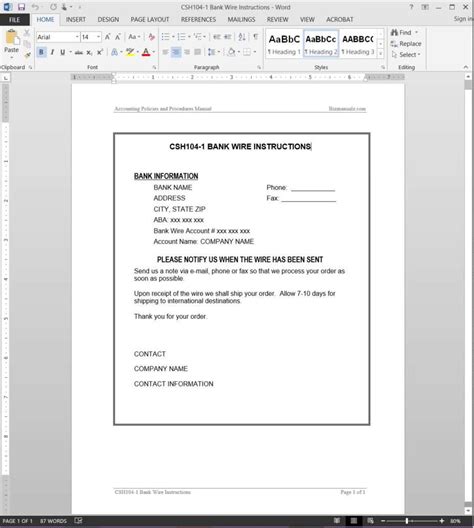 chase wire instructions incoming