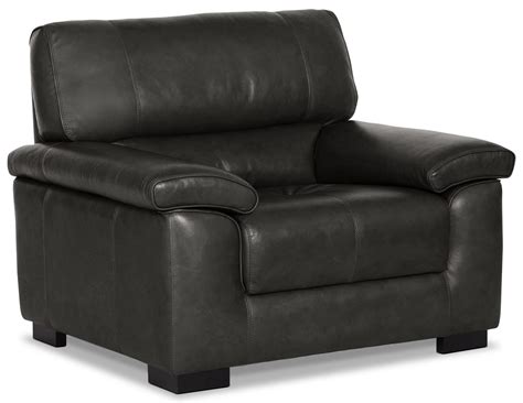 chateau d ax charcoal gray leather chair