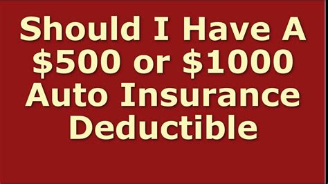 Car Insurance Deductible 500 or 1000 YouTube