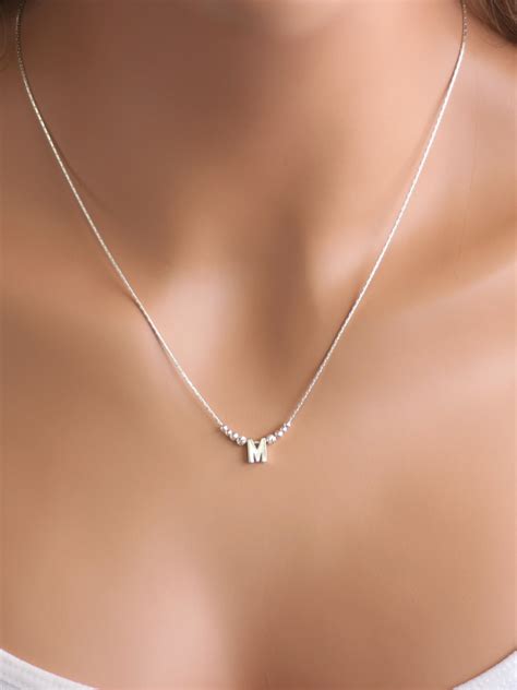 Cheap Initial Silver Necklace