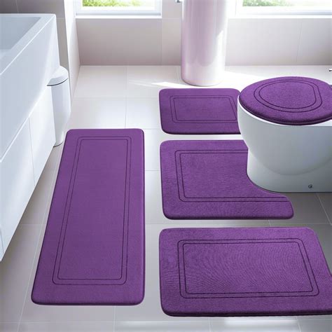Cheap Purple Bath Mat Set