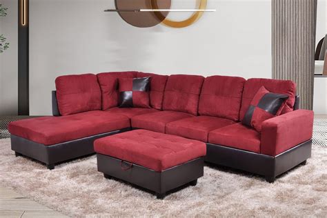 Cheap Red Sectional Couch