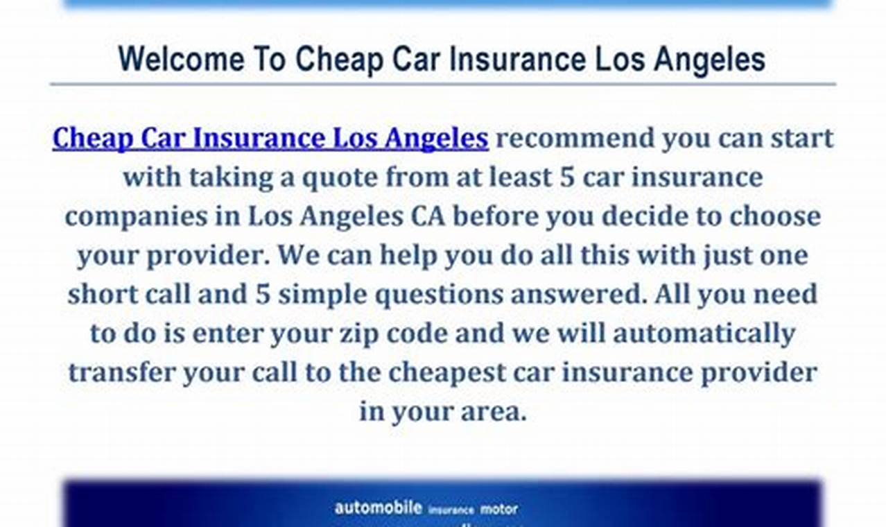 cheapest car insurance los angeles