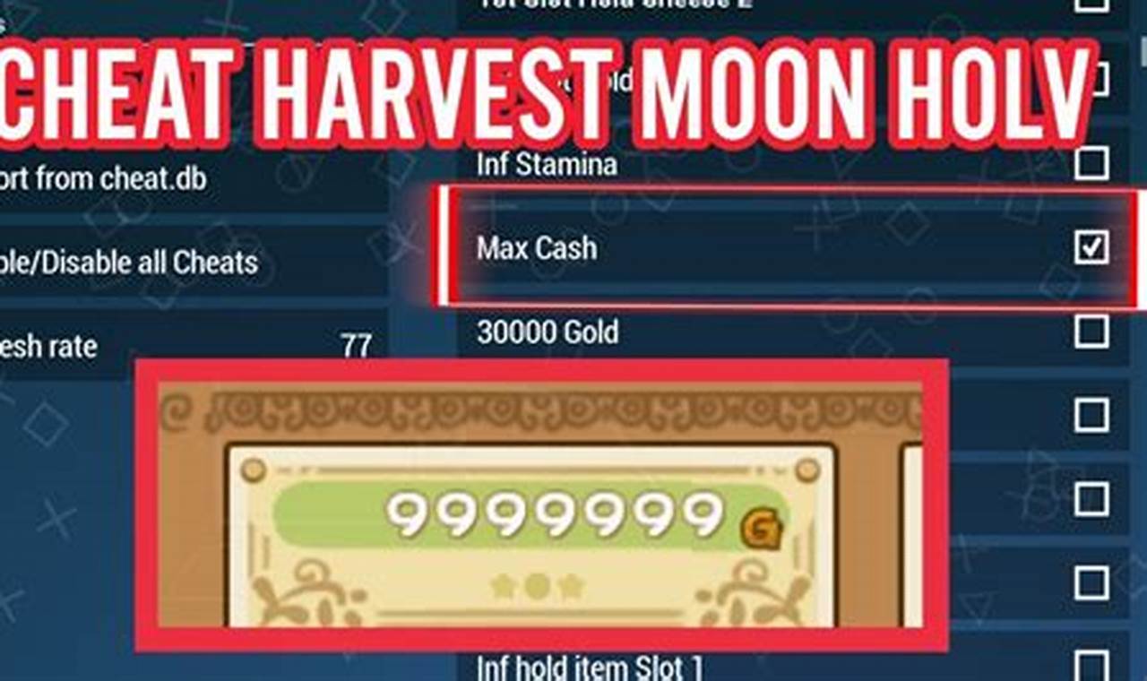 cheat harvest moon hero of leaf valley ppsspp ulus 10458