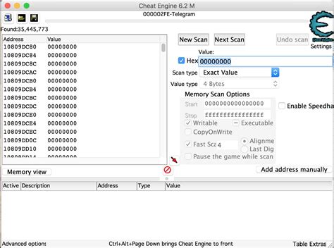 cheat engine can't change value