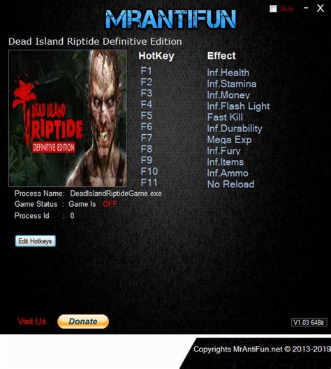 Cheat Table Dead Island Riptide Definitive Edition