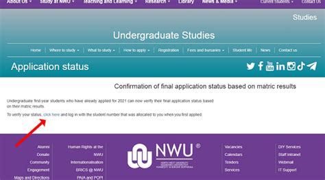 Check Application Status Nwu