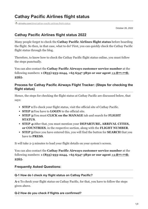 check cathay flight status