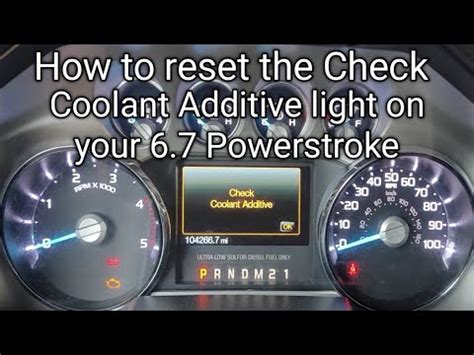 Check Coolant Additive Light