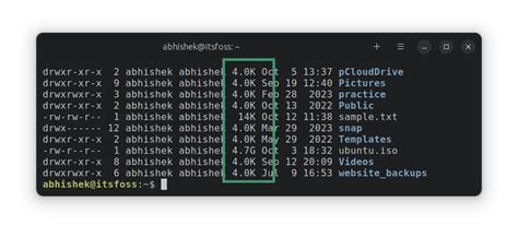 check directory size linux terminal