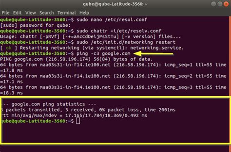 check dns server linux command