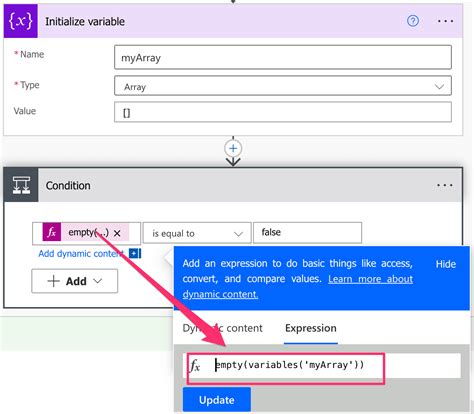 check if array is empty power automate