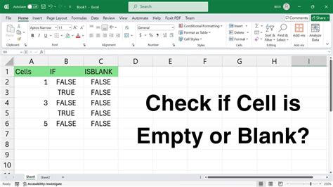 Check Empty Cells in Excel