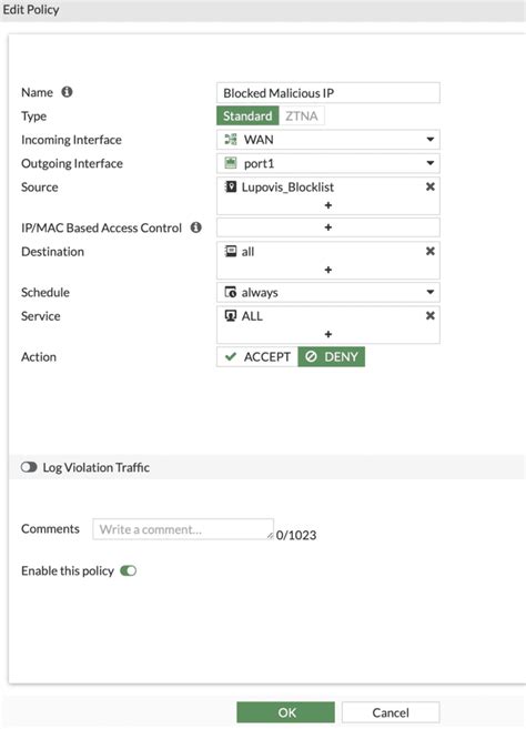 check if ip is on block list