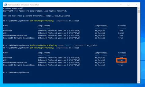 check if ipv6 is enabled powershell