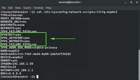 check if ipv6 is enabled rhel