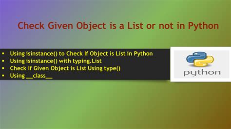 check if object is list or dict python