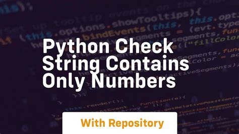 check if string contains only numbers python
