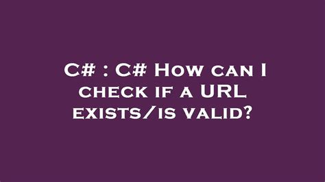 check if url exists