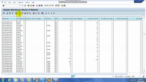 check inventory in sap tcode