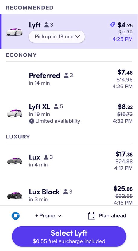 check lyft price