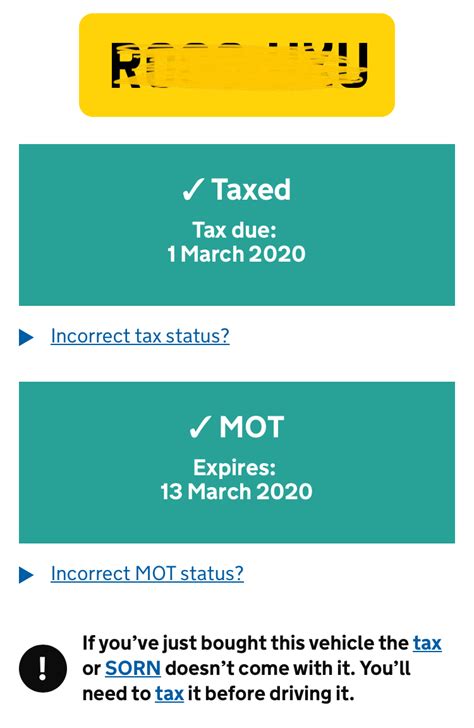 check mot history and tax