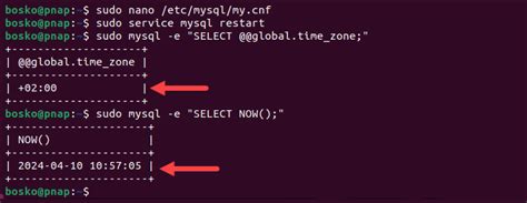 check mysql timezone