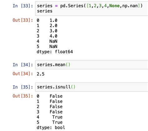 check null values in pandas series