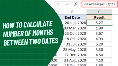 check number of months between two dates excel