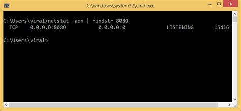 Check Process Using Port Windows