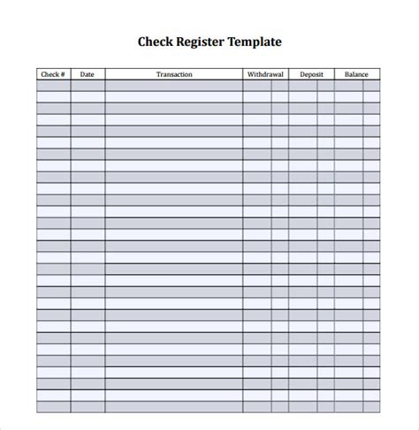 Check Register Word Document