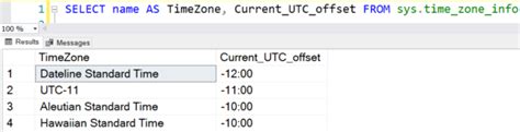 check time zone sql server