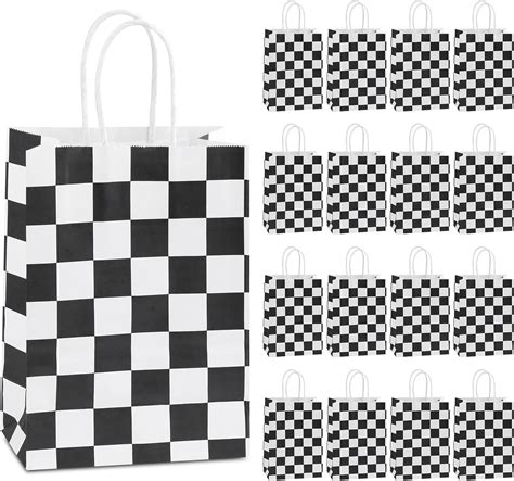 checkered gift bags