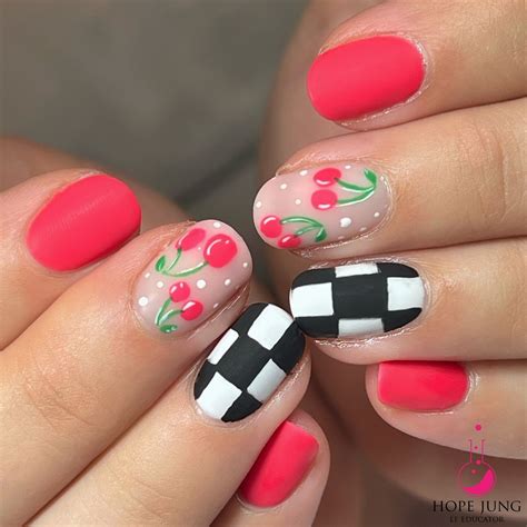 checkers nail designs