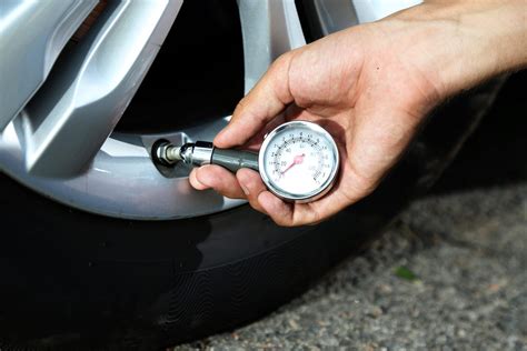 checking tire pressure