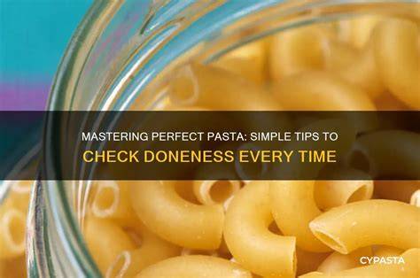 checking pasta for doneness