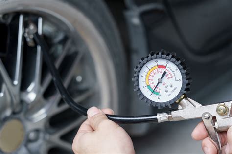 checking tire pressure