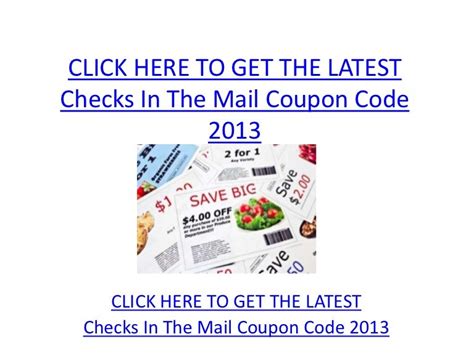 Checks In The Mail Coupon Code: Save Money On Your Next Order!